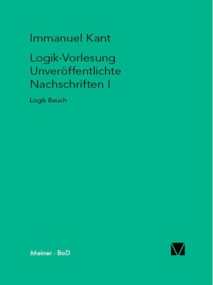 cover image of Logik-Vorlesung. Unveröffentlichte Nachschriften I